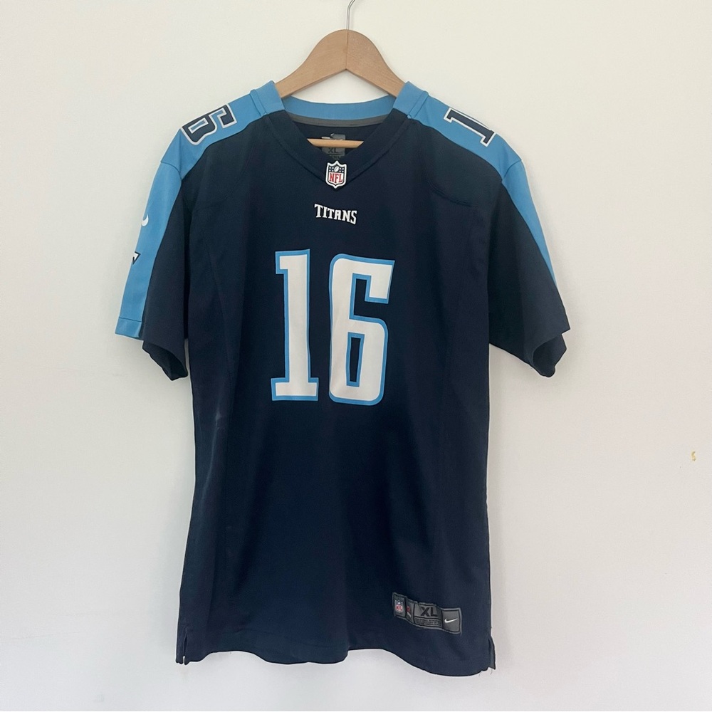 Nike Youth NFL Tennessee Titans #16 Tyner OnField Jersey Blue Football Sports XL